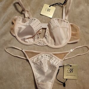 32f l large thong crystal set gold edition honey birdette holiday bra underwear